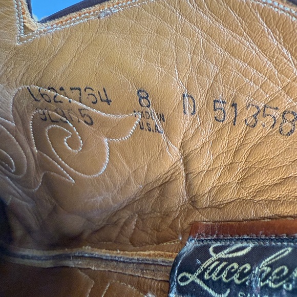 Vintage Lucchese Brown Leather Cowboy Boots - Picture 5 of 13